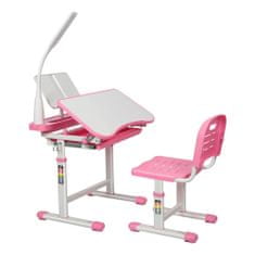 Timeless Tools Detský rastúci písací stôl s nastaviteľnou výškou- ružový