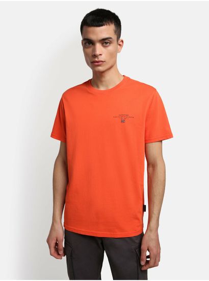 Napapijri Oranžové pánske tričko NAPAPIJRI Selbas