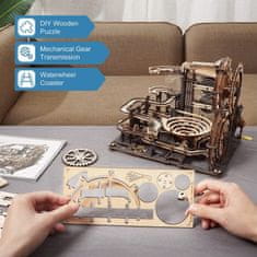 Robotime Rokr 3D drevené puzzle Guličková dráha: Nočné mesto 294 dielikov