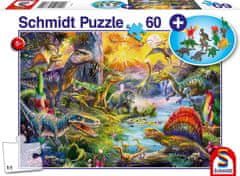 Schmidt Puzzle Dinosaury 60 dielikov + darček (figúrky dinosaurov)