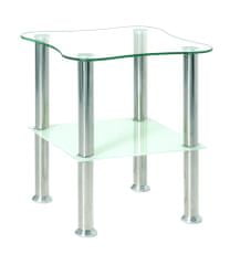 Mørtens Furniture Konferenčný stolík Azariah, 47 cm, nehrdzavejúca oceľ / biela