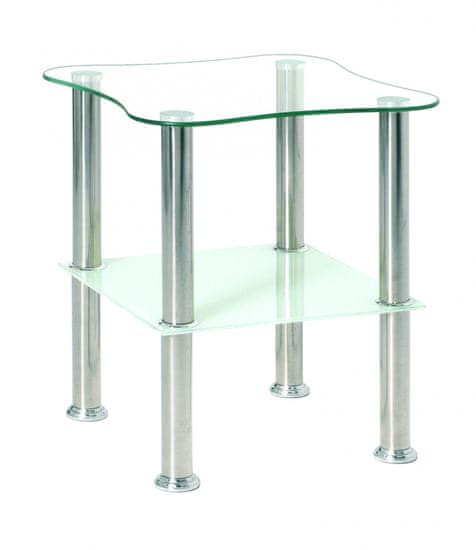 Mørtens Furniture Konferenčný stolík Azariah, 47 cm, nehrdzavejúca oceľ / biela