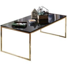 Bruxxi Konferenčný stolík Bisa, 120 cm, čierna/zlatá