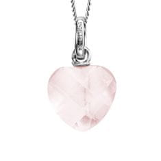 Engelsrufer Romantický strieborný náhrdelník s ruženínom ERN-HEART-RQ (retiazka, prívesok)