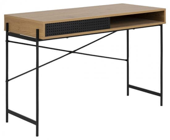 Design Scandinavia Pracovný stôl Angus, 110 cm, MDF, prírodný
