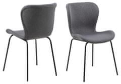 Design Scandinavia Jedálenská stolička Batilda (SET 2ks), tmavo šedá