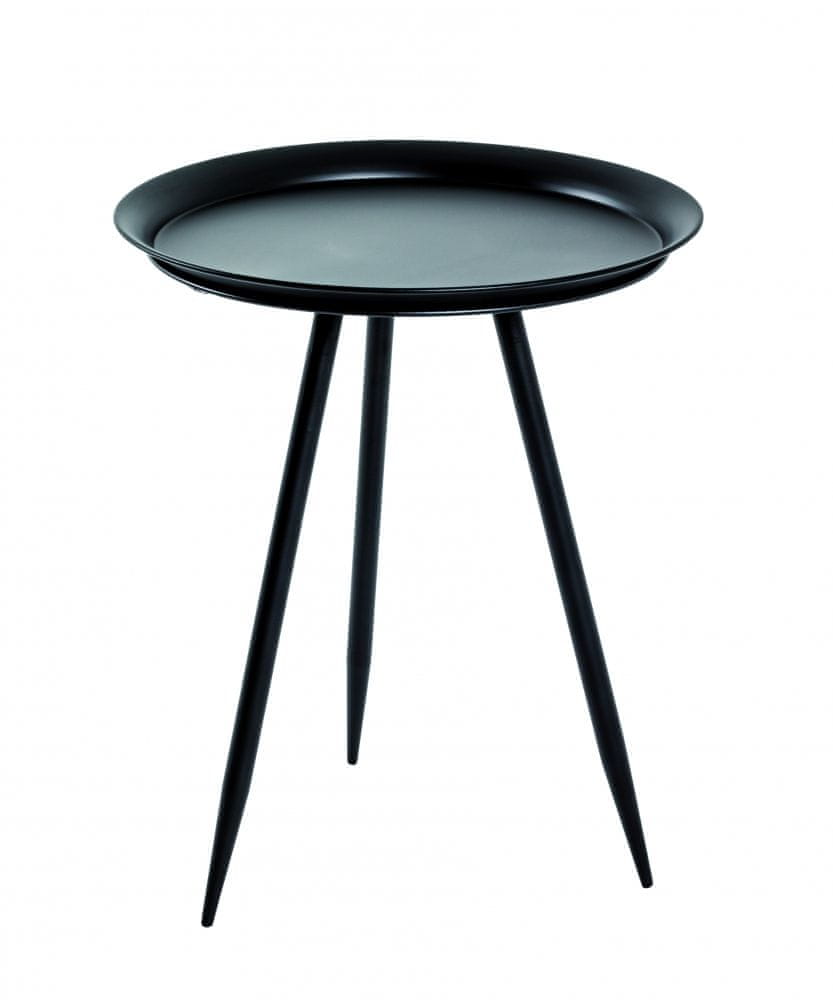 Mørtens Furniture Odkladací stolík Lemra, 54 cm, čierna