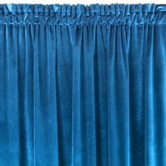 DESIGN 91 Zamatový lesklý záves s riasiacou páskou - Samanta, modrý 140 x 300 cm
