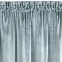 DESIGN 91 Zamatový lesklý záves s riasiacou páskou - Samanta, strieborný 140 x 300 cm