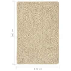 Petromila vidaXL Chlpatý koberec krémový 140x200 cm protišmykový