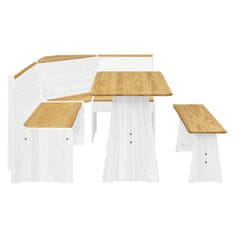 IDEA nábytok Rohová jedálenská súprava biela/medová