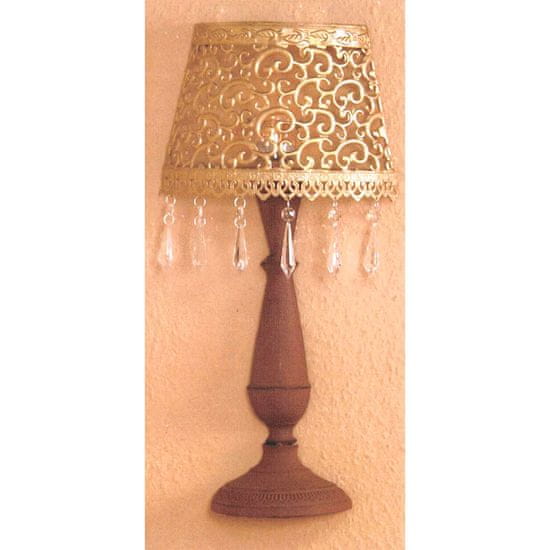 IDEA nábytok Nástenná dekoratívna kovová lampa zlatá/hnedá