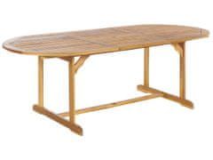 Beliani Záhradný rozkladací stôl z akáciového dreva 160/220 x 100 cm svetlé drevo MAUI