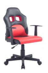 BHM Germany Detská kancelárska stolička Fun, syntetická koža, čierna / červená