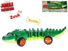 Jungle Expedition krokodíl 31 cm jazdiaci na batérie so svetlom a zvukom