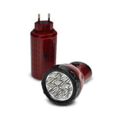 Solight LED nabíjacie svietidlo, 9 x LED, červenočierna, plug-in, WN10