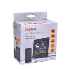 Solight meteostanica, farebný LCD, teplota, vlhkosť, RCC, čierna, TE80