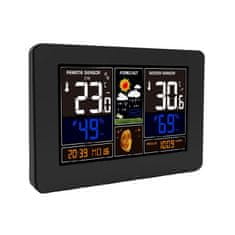 Solight meteostanica, aplikácia Smart Life, extra veľký farebný LCD, teplota, vlhkosť, tlak, USB nabíjanie, čierna, TE81WIFI