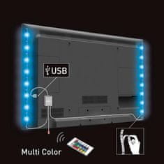 Solight LED RGB pásik pre TV, 2 x 50cm, USB, vypínač, diaľkový ovládač, WM504