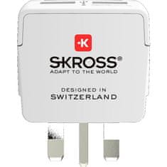 Skross cestovný adaptér UK USB pre použitie vo Veľkej Británii, typ G, PA28USB