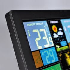 Solight meteostanica, extra veľký farebný LCD, teplota, vlhkosť, tlak, RCC, USb nabíjanie, čierna, TE81