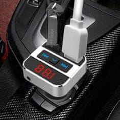 Solight FM transmitter s bluetooth pripojením do auta, 2x USB + handsfree, BT02