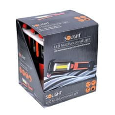 Solight LED multifunkčné svetlo, 180+70lm, 3W COB + 1W LED, klip, magnet, flexibilný, 3x AAA, WL112