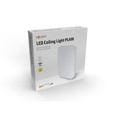 Solight LED stropné svietidlo PLAIN, 15W, 1000lm, 3000K, štvorcové, 28cm, WO789