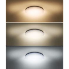 Solight LED stropné svietidlo PLAIN, 3CCT, 24W, 1920lm, 3000K, 4000K, 6000K, okrúhle, 38cm, WO788