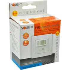 Solight PIR interiérový senzor, do krabičky od vypínačov, funkcia zapnutia-vypnutia senzoru, biely, WPIR01