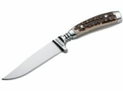 Böker Manufaktur 121532 Gobec Nicker Stag lovecký nôž 10,3cm, paroh, kožené puzdro