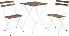 ProGarden Záhradný nábytok stôl + 2 stoličky skladacie BISTRO