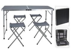ProGarden Kempingový nábytok stôl + 4 stoličky skladacie REDCLIFFS