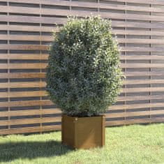 Vidaxl Záhradný kvetináč medovo-hnedý 40x40x40 cm borovicový masív