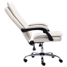Vidaxl Kancelárska stolička krémová umelá koža