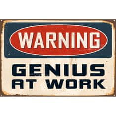 Retro Cedule Ceduľa Warning - Genius At Work
