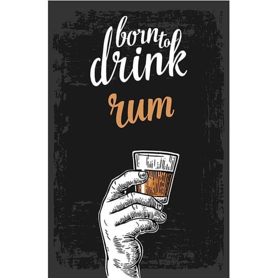 Retro Cedule Ceduľa Born To Drink Rum
