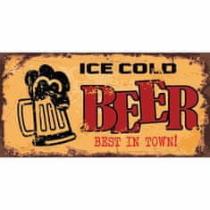Retro Cedule Ceduľa Ice Cold Beer - Best In Town!