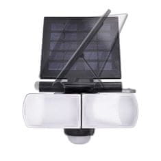Solight LED solárne svetlo so senzorom, 8W, 600lm, Li-on, čierna; WO772