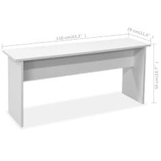 Vidaxl Jedálenský stôl a lavičky z drevotriesky, 3 kusy, biele