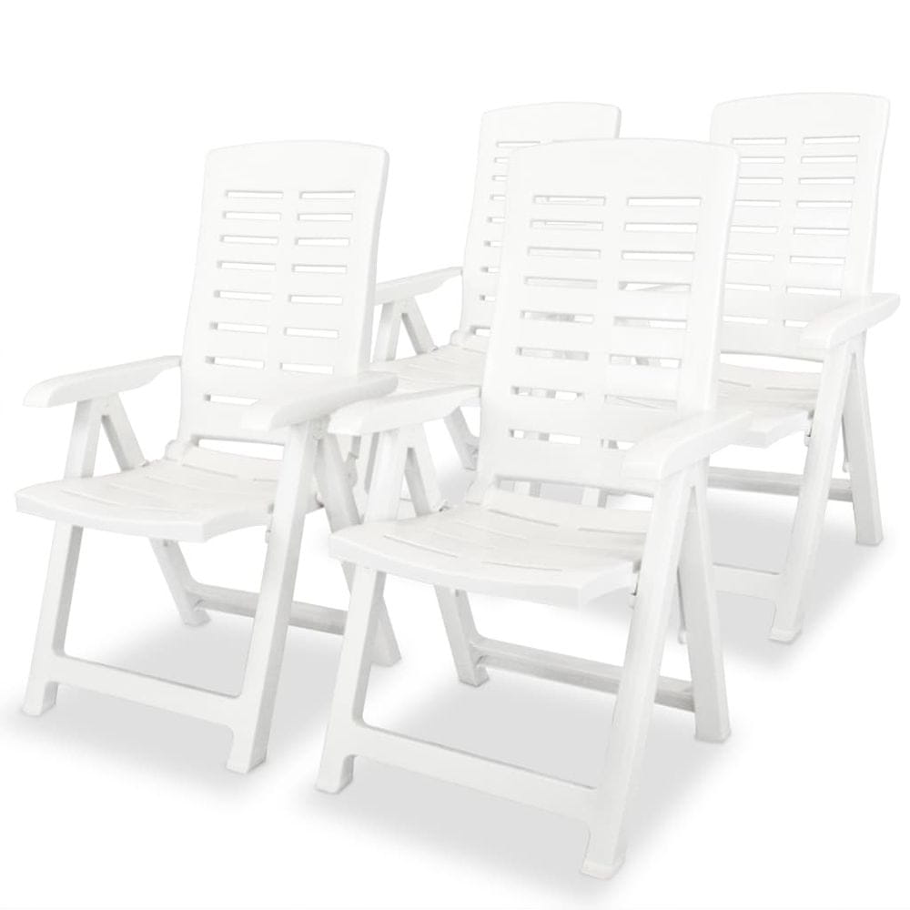 Petromila vidaXL Sklápacie záhradné stoličky 4 ks, plast, biele