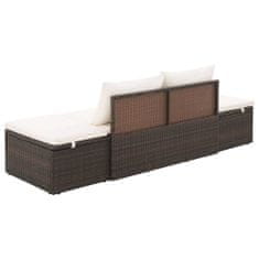 Vidaxl Záhradná posteľ hnedá 195x60 cm polyratan
