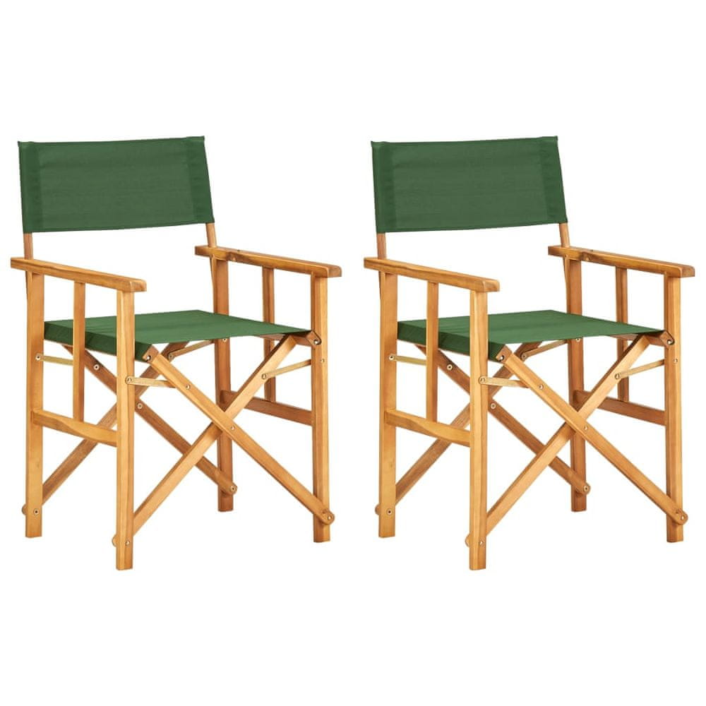Petromila vidaXL Režisérske stoličky 2 ks, akáciový masív, zelené