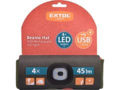 Extol Light Čiapka so svetlom 43460 4x45lm, USB nabíjanie, fluorescenčná oranžová/khaki zelená, obojstranná, univerzálna veľkosť