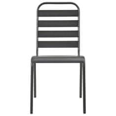Vidaxl Stohovateľné vonkajšie stoličky 2 ks, oceľ, sivé
