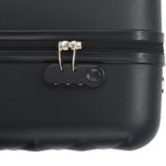 Vidaxl Súprava 3 cestovných kufrov s tvrdým krytom čierna ABS