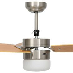 Petromila vidaXL Stropný ventilátor so svetlom a ovládačom 108 cm, svetlohnedý
