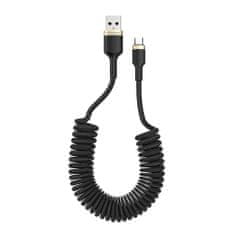 ColorWay Kábel USB MicroUSB (spiral) 2.4A 1m - black