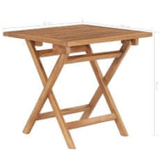 Vidaxl Skladací záhradný stôl 45x45x45 cm, tíkový masív
