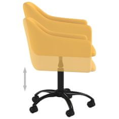 Vidaxl Otočná kancelárska stolička žltá zamatová